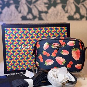 Kurt Geiger Navy Strawberry Print Crossbody Bag NWT, Dusty, & BOX!!!